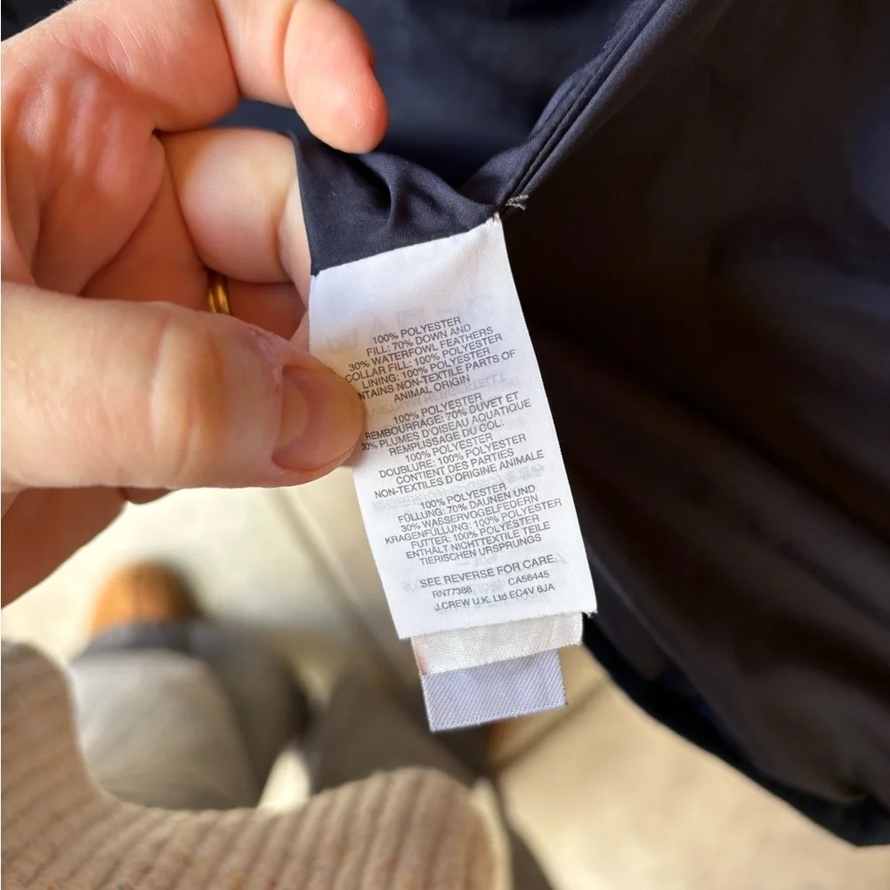 J. Crew Blue and White Checkered Gingham Quilted Warm Vest